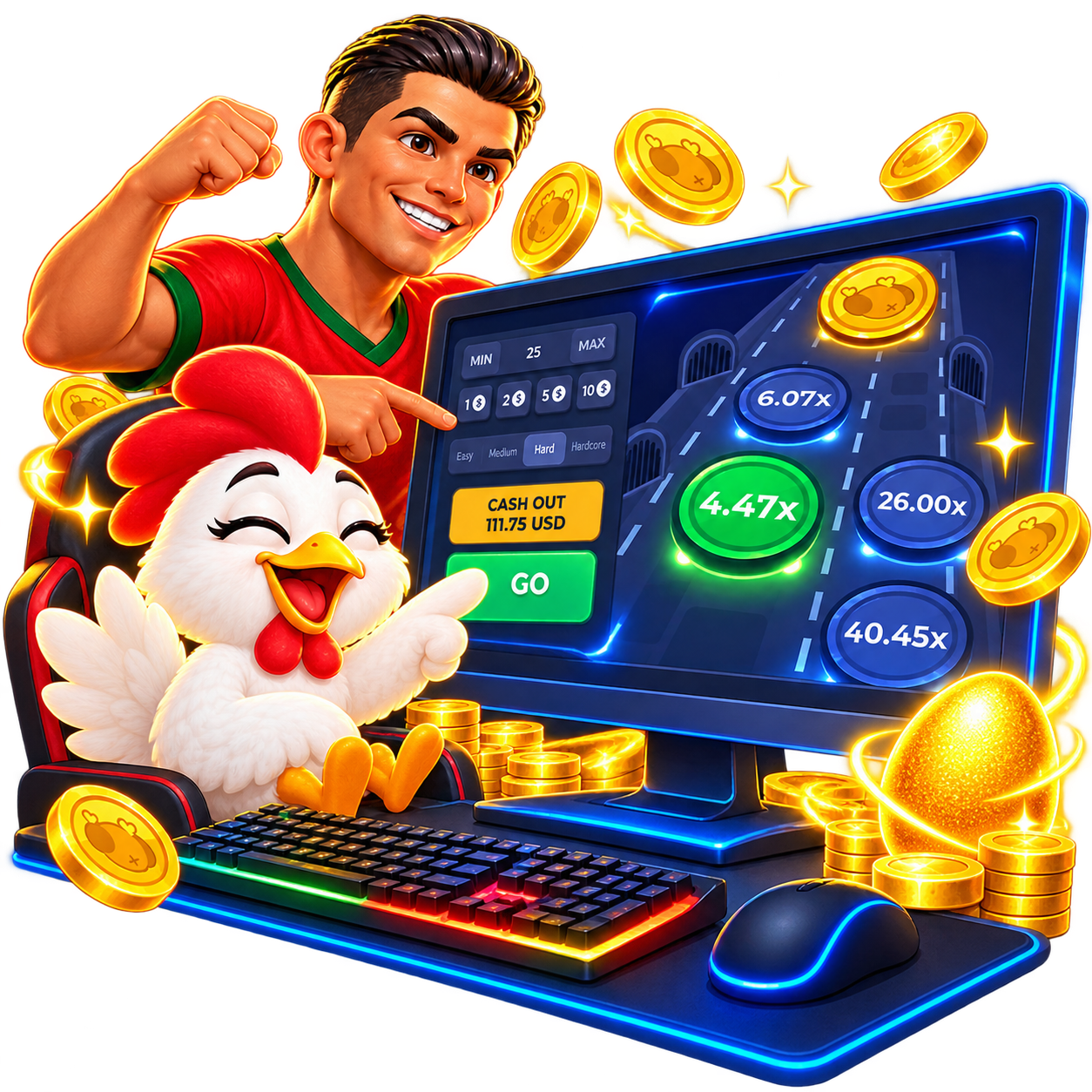 Ronaldo Chicken Road app PC.